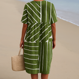 Eira - Vestido Verde con Estampado Geométrico