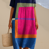 Isadora - Vestido de Bloques Coloridos Vibrantes