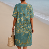 Mara - Vestido Floral en Verde Agua