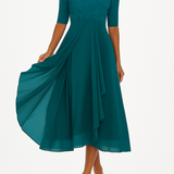 Valentina - Vestido de Encaje con Manga 3/4