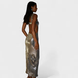 Brillo Plateado - Vestido de Gala Nocturna