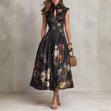 Elisa - Vestido midi plisado con estampado floral