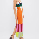 Paloma - Vestido Maxi Colorido a Rayas Elegante