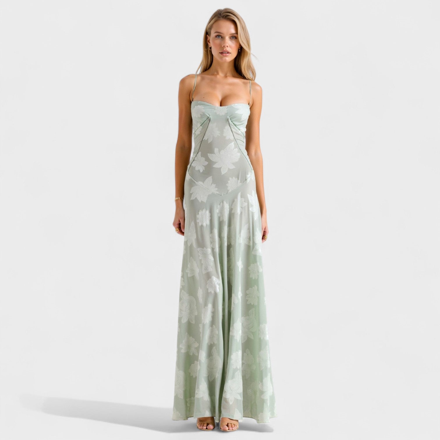 Verónica - Vestido maxi de encaje floral