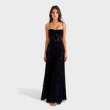Verónica - Vestido maxi de encaje floral