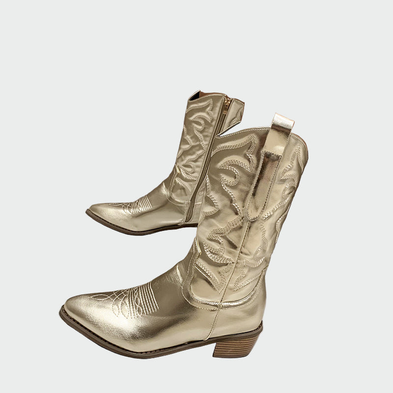 Botines de vaquera metálicos