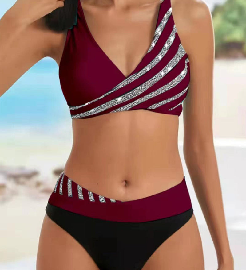 Estela - Bikini Estampado en Tonos Cálidos con Copas Moldeadas