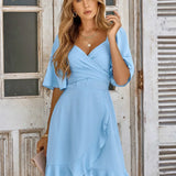 Clara - Elegante Vestido Midi en Azul Claro