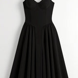 Odette - Vestido midi con corpete estructurado