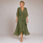 Mónica - Vestido de Chiffon con Escote en V