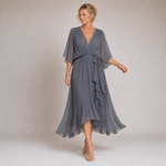 Mónica - Vestido de Chiffon con Escote en V