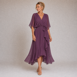 Mónica - Vestido de Chiffon con Escote en V