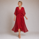 Mónica - Vestido de Chiffon con Escote en V
