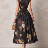 Elisa - Vestido midi plisado con estampado floral
