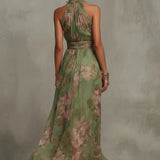 Ana - Vestido maxi plisado elegante