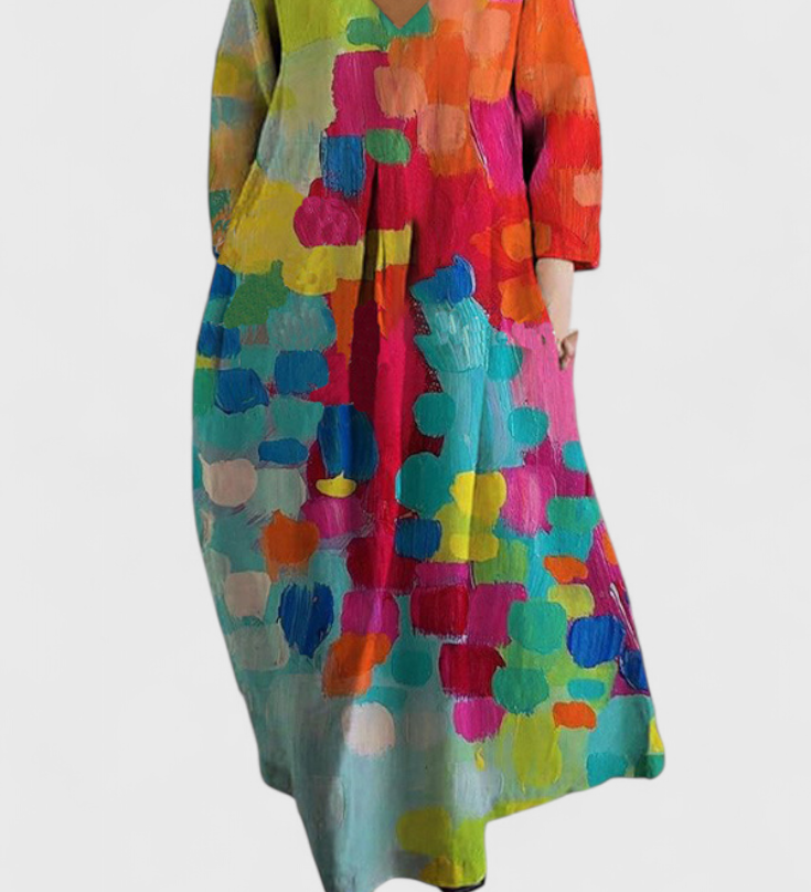 Ana - Vestido Fluido con Estampado Elegante