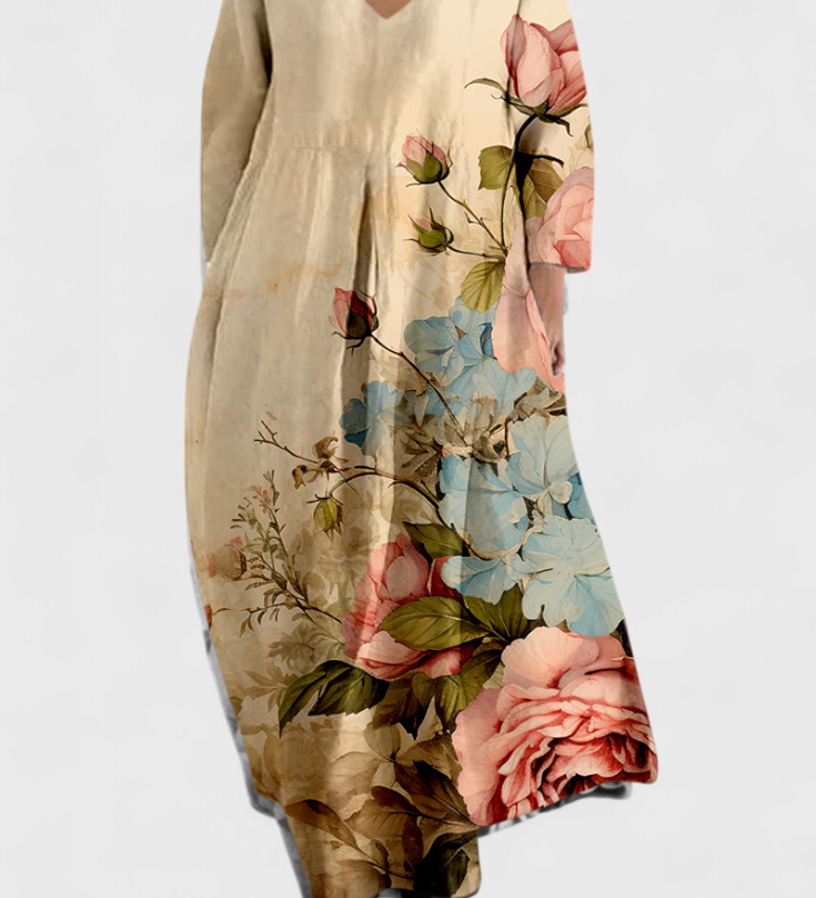 Ana - Vestido Fluido con Estampado Elegante