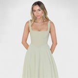 Maribel - Vestido Midi con escote cuadrado