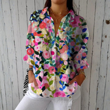 Silvia - Blusa Floral Pintada a Mano