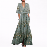 Alma - Vestido Largo Elegante con Estampado Floral