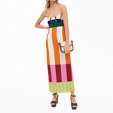 Paloma - Vestido Maxi Colorido a Rayas Elegante