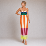 Paloma - Vestido Maxi Colorido a Rayas Elegante