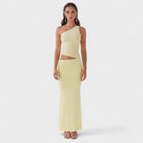 Serenela - Vestido maxi asimétrico elegante