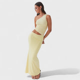 Serenela - Vestido maxi asimétrico elegante