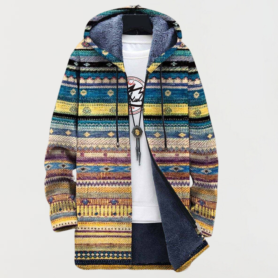 Casaco con estampado tribal ondulado
