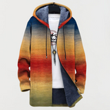 Abrigo con estampado degradé de atardecer