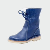 Botines de cuero impermeables con forro de lana