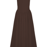 Sara - Vestido midi de punto en marrón