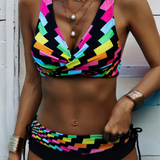 Lorena - Bikini Colorido y Radiante de Estampado Vibrante