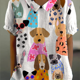 Tina - Camisa con Estampado de Perros