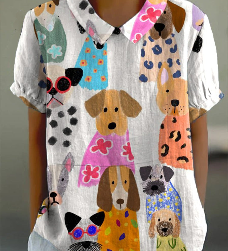 Tina - Camisa con Estampado de Perros