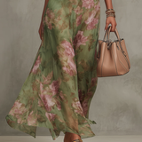 Olivia - Vestido maxi con escote y delicado estampado floral