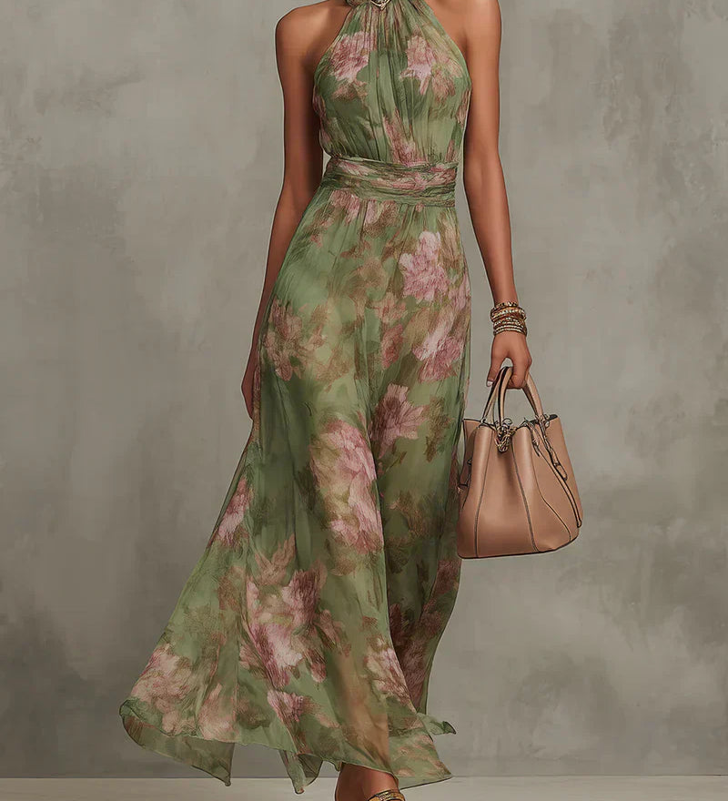 Ana - Vestido maxi plisado elegante