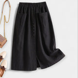 Falda Midi con Lavado Elegante