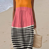Vania - Vestido a Rayas de Color Block