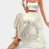 Falda midi con encaje elegante