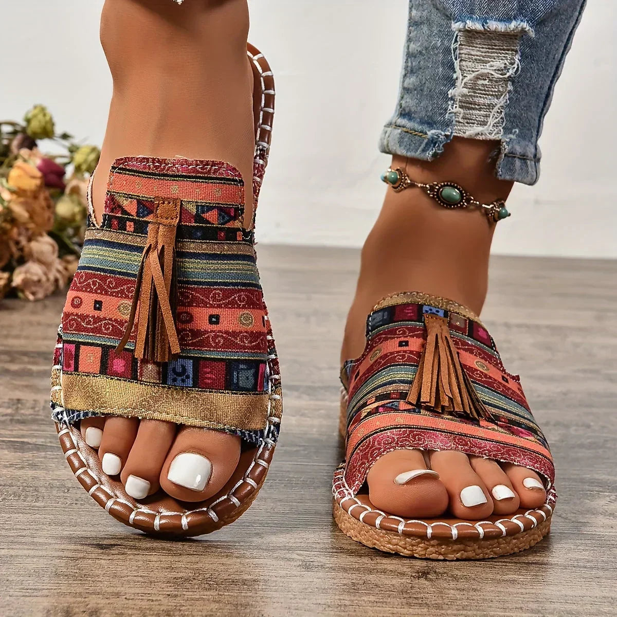 Leena - Sandalias Ortopédicas Planas Confortables y Elegantes