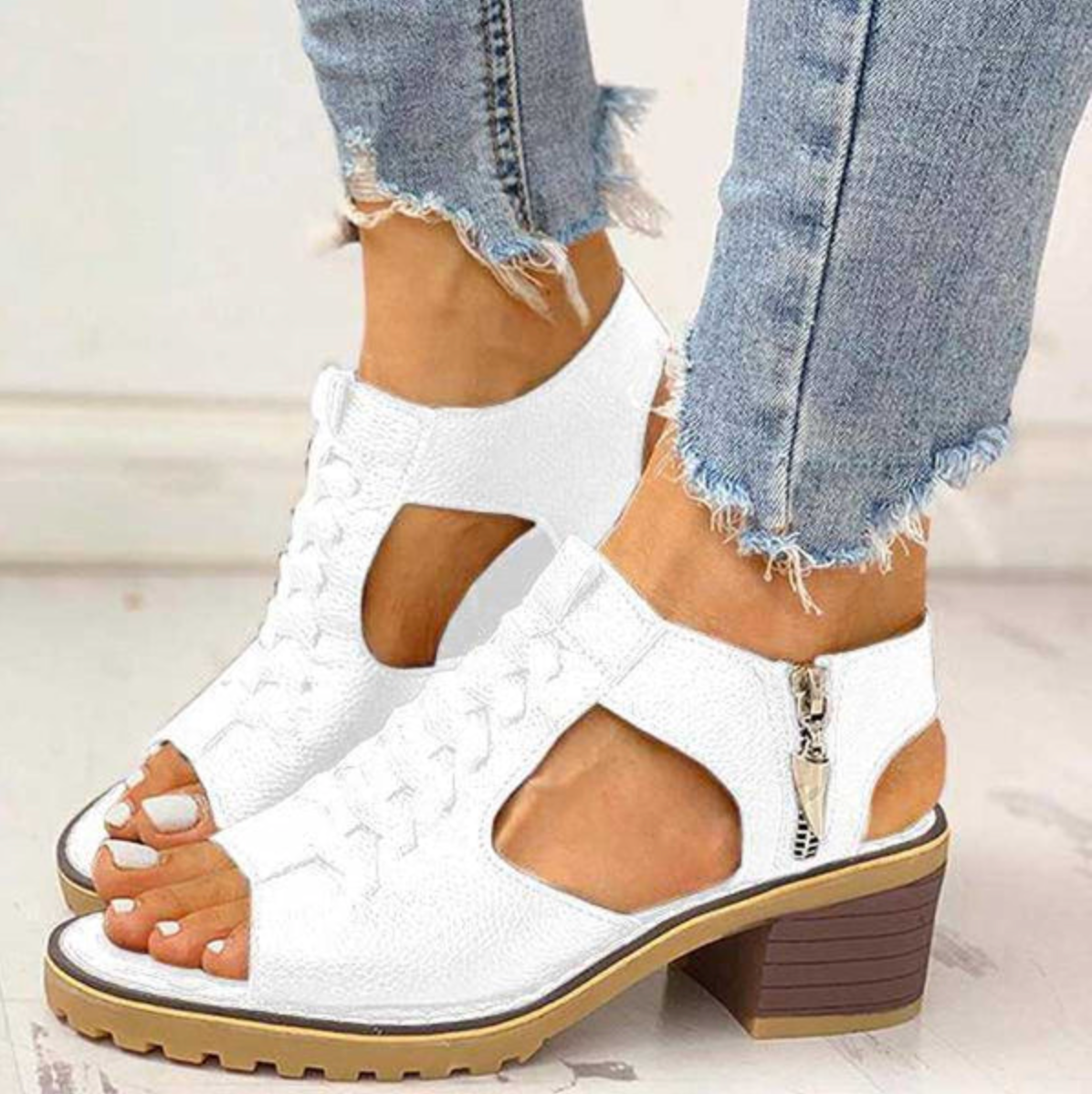 Alba - Sandalias elegantes de tacón alto - Blanco