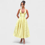 Halina - Vestido midi con corsé elegante