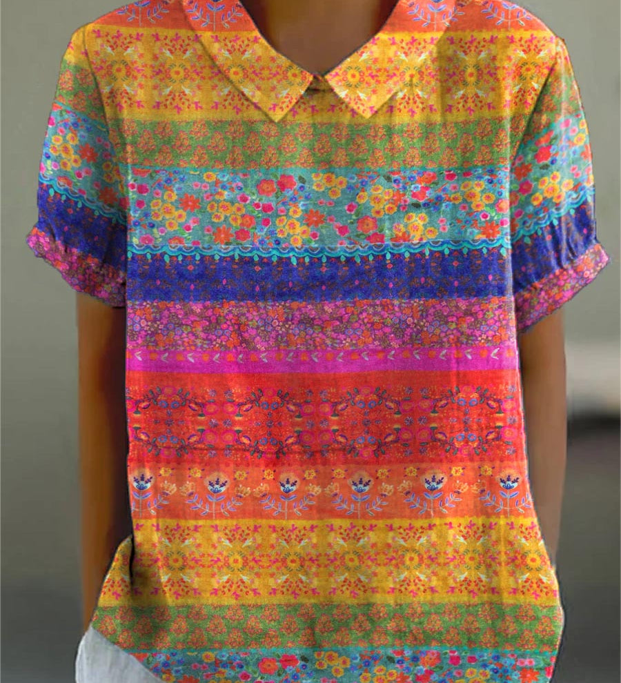 Marta - Camisa Floral a Rayas