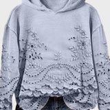 Sudadera con Capucha Efecto Encaje