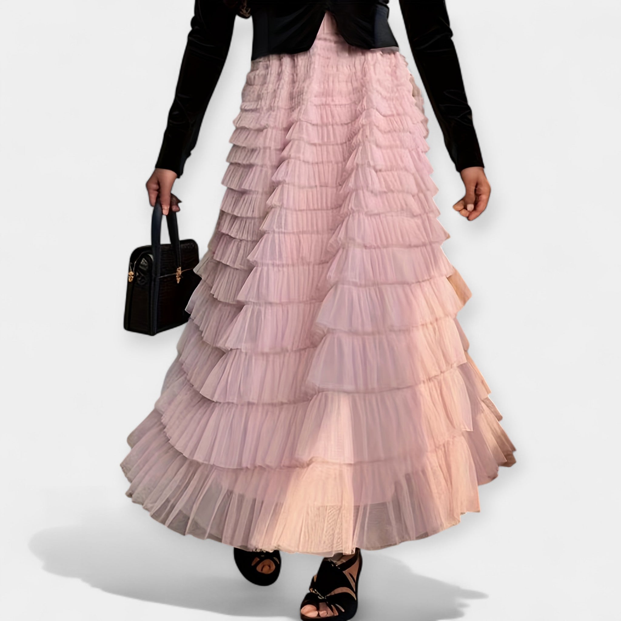 Falda Elegante con Detalle de Tulia