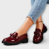 Mocasines Negros de Charol con Lazo para Sofía