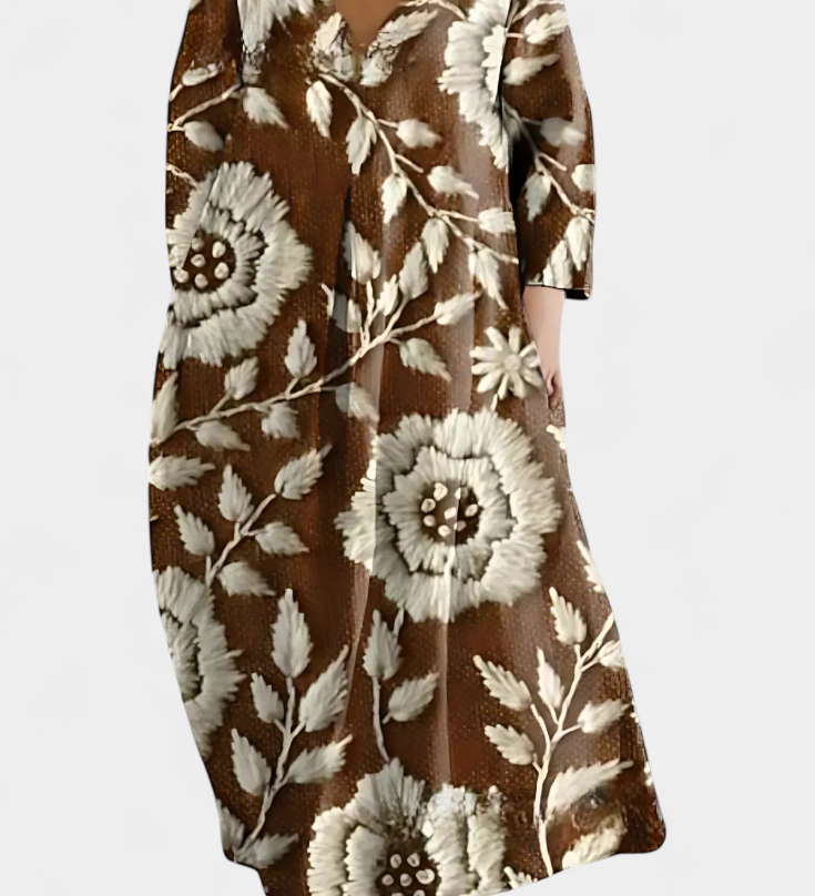 Ana - Vestido Fluido con Estampado Elegante