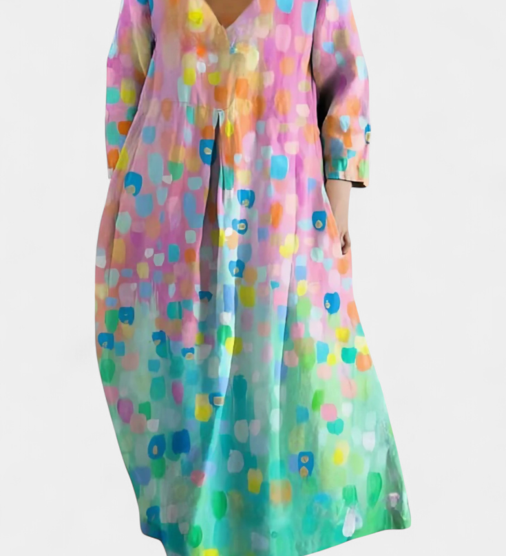 Ana - Vestido Fluido con Estampado Elegante