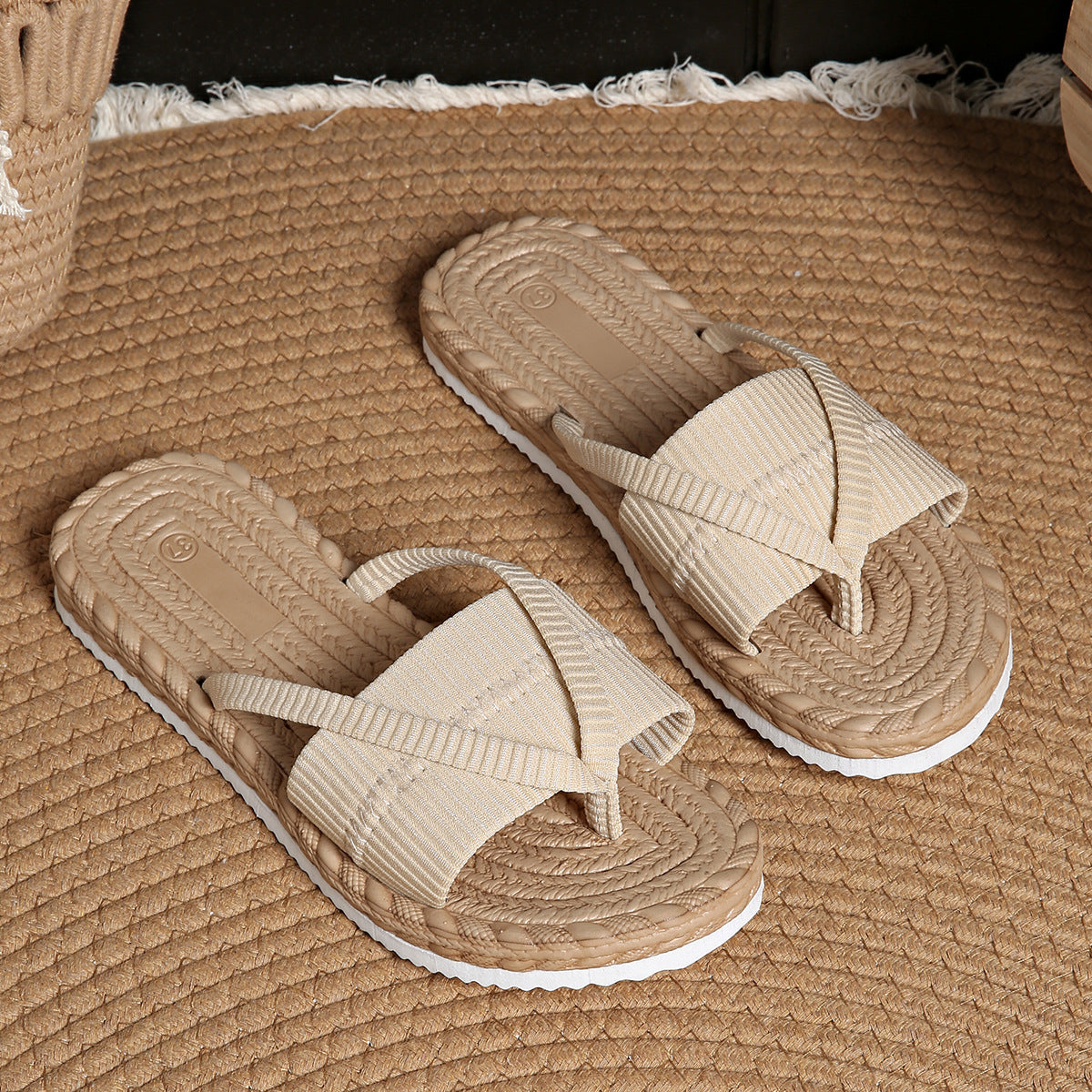 Brisa - Sandalias ligeras de suela artesanal - Beige